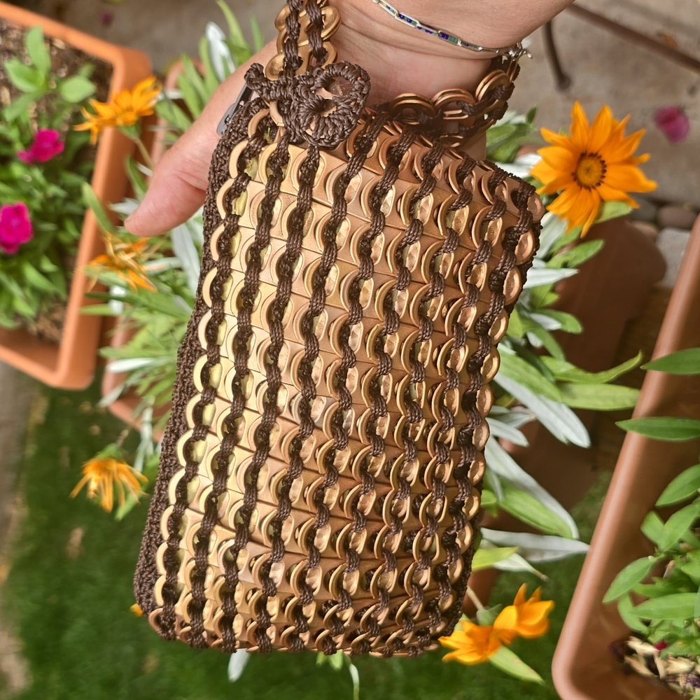 Novica By Naide Ambrosio Brown and Bronze Woven Clutch with Bohemian Flair - Picture 5 of 8
